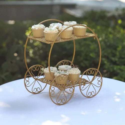 Efavormart - Juego de 2 jaulas grandes de pájaros de oro metálico para decoración de mesa de boda, mesa de fiesta, para todas las ocasiones, 9
