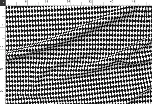 Miniatura 2 de Spoonflower Tela - Diamantes Negro Blanco Pequeño Diamante Cuadros Geométrico Impreso en Tela de Gasa Cuarto Grasa - Costura Ropa de Moda Vestidos