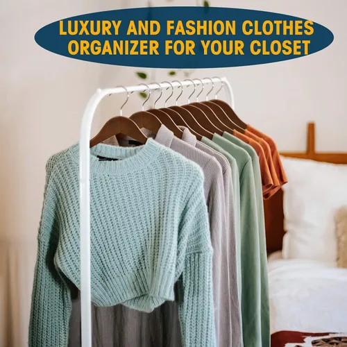 Miniatura 4 de Paquete de 30 perchas de madera, percha para ropa de uso diario, percha para abrigos en el armario, perchas de madera resistentes para trajes, Nogal