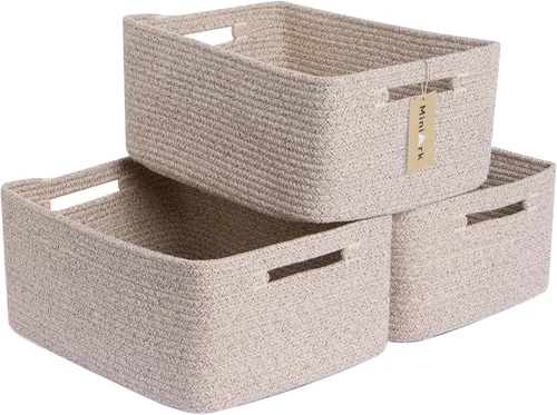 Miniatura 12 de MiniArk Cestas grandes de almacenamiento para estantes, organizadores de armario, para ropa, manta, toallas, guardería, caja de juguetes, cestas