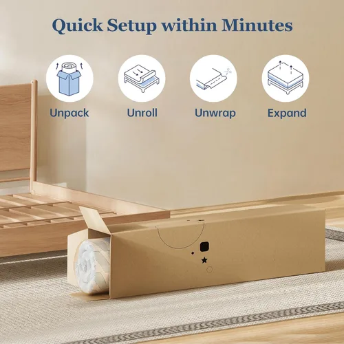 Miniatura 8 de EYN Colchón de espuma viscoelástica de tamaño individual, colchones de cama individual de 5 pulgadas en una caja, alivia la presión con soporte
