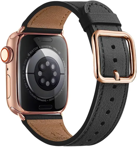 Miniatura 67 de MNBVCXZ Correas de cuero compatibles con Apple Watch para mujeres, correa de repuesto genuina para iWatch Series 11 10 9 8 7 6 5 4 3 2 1 SE 3 SE 2