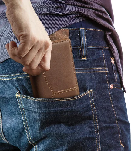 Miniatura 6 de Polare - Cartera larga y plegable de piel de vaca para hombre