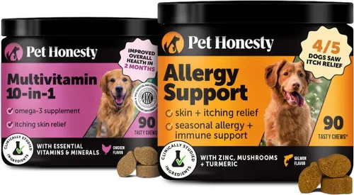 Multivitamínico 10 en 1 + suplemento para masticar suave suplemento masticable paquete virtual – Alergias al polen de la piel y temporada – Alivio