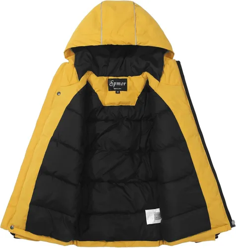 Miniatura 2 de Spmor Chaqueta de esquí impermeable con capucha para niños y niñas, abrigo de snowboard resistente al viento para la nieve