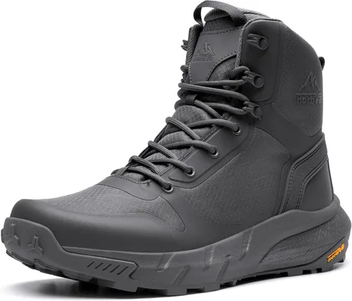 Miniatura 16 de NORTIV 8 Botas tácticas militares para hombre, ligeras y cómodas, con cremallera lateral para todo el día, botas de trabajo, para motocicleta, botas
