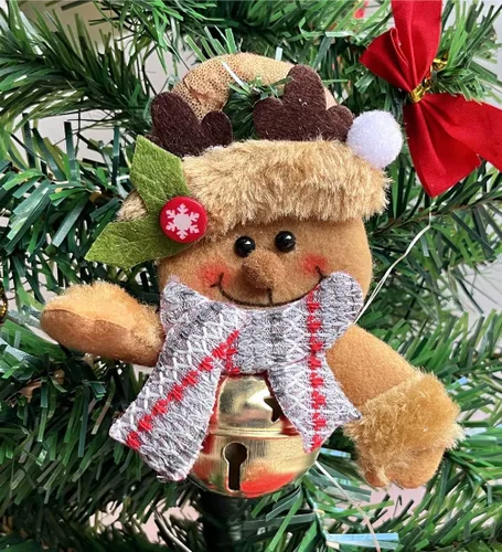 Miniatura 4 de Campanas de decoración de Navidad para colgar en el árbol de Navidad, lazos de pino y bayas, 18 unidades, 2.0 in de diámetro (paquete de 9)