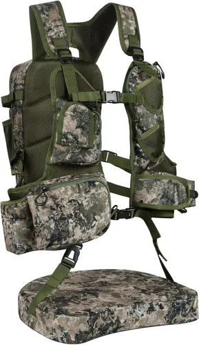 Miniatura 9 de UIIHUNT Chaleco de caza de pavos con asiento: Chaleco ligero para caza de pavos con cartuchera, accesorios ajustables para equipo de caza de pavos