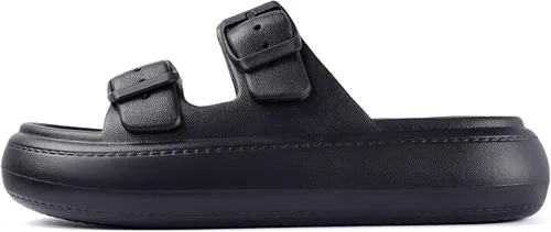 Miniatura 2 de KVbabby Sandalias de nube para niños, doble hebilla ajustable, sandalias para niñas y niños, suela gruesa, cojín de ducha antideslizante