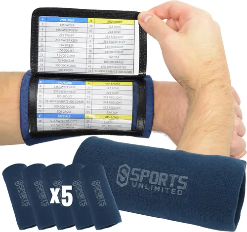 Miniatura 27 de Sports Unlimited Banda Instructora Triple para Adultos, Muñequeras de Fútbol para Jugadas, Muñequeras de Béisbol, Bandas de Brazo QB Negro