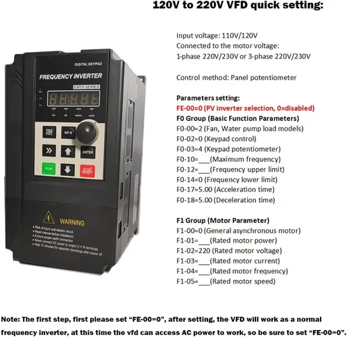 Miniatura 3 de ATO 1hp VFD 110V Entrada 220V Salida trifásica, variador de frecuencia variable VFD, entrada monofásica de 110V, salida monofásica o trifásica