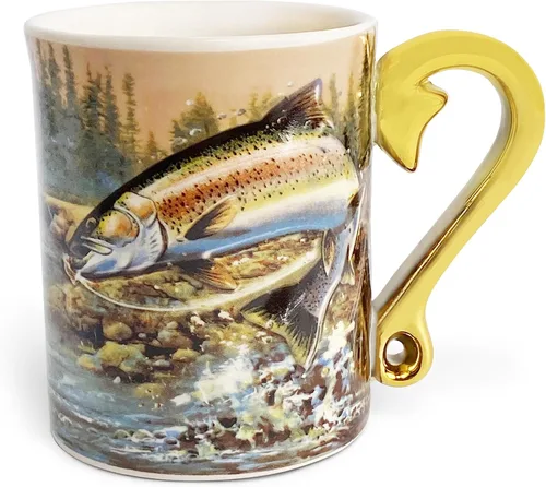 Miniatura 8 de Rivers Edge Products Taza de café de cerámica 3D con asa, 15 onzas, tazas de espresso y tazas de café de cerámica, perfecta para café, expreso, café