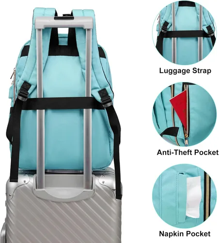 Miniatura 5 de Mochila YAMTION para mujeres y adolescentes, mochila escolar con USB para estudiantes universitarios, bolsa para portátil con TSA para trabajo