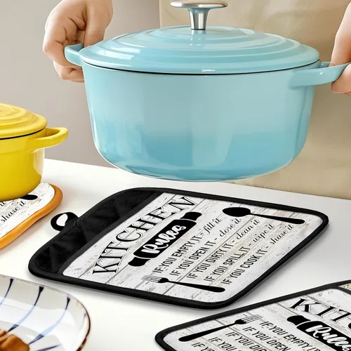 Miniatura 6 de Kitchen Rules - Juego de guantes para horno, divertidos regalos de chef para mujeres, divertidos guantes de horno de cocina resistentes al calor