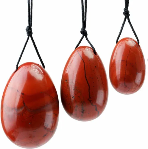 Miniatura 16 de TUMBEELLUWA Yoni Huevo de cristal curativo 3 piedras de masaje perforadas para mujeres para entrenar músculos pélvicos ejercicio Kegel, obsidiana #1