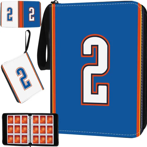 Carpeta de tarjetas de baloncesto con fundas de 900 bolsillos, tarjetero de baloncesto de Oklahoma City para tarjetas coleccionables #2, organizador