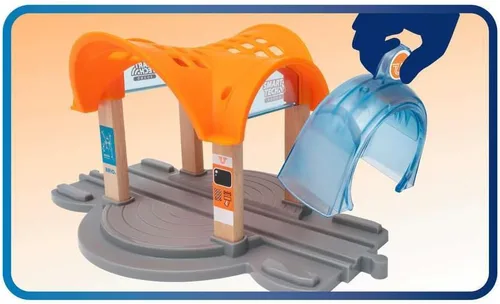 Miniatura 8 de BRIO 33973 Smart Tech Sound Action Tunnel Station Juego de tren de juguete de madera para niños a partir de 3 años
