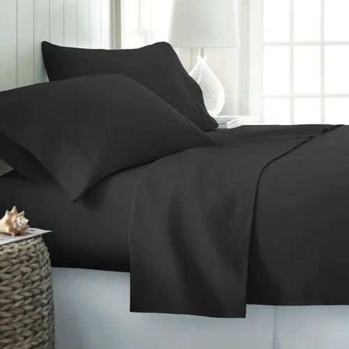 Miniatura 2 de Sábanas bajeras 100% algodón profundas con 3 piezas, 1 encimera, 1 sábana bajera de bolsillo profundo y 1 funda de almohada (gris oscuro, individual)