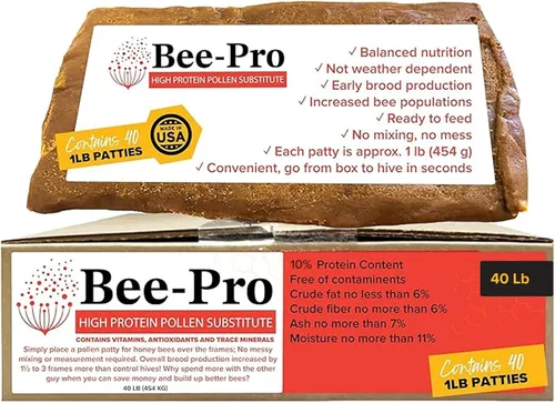 Miniatura 10 de Mann Lake Bee-Pro Patties, Mejoradas con Ayuda Digestiva Pro Health, Impulsa la Producción de Crías, Sustituto Proteico de Polen, 10 Libras