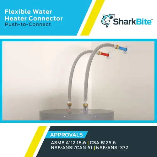 Miniatura 5 de SharkBite - Conector flexible para calentador de agua de 3/4 pulgadas x 3/4 pulgadas FIP x 12 pulgadas de acero inoxidable trenzado, conexión