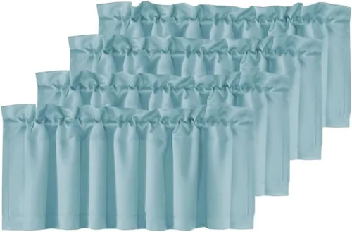 Miniatura 53 de H.VERSAILTEX - Cenefa térmica para ventana con dobladillo para barra, para oscurecer las habitaciones; ideales para la cocina, 52” x 18” Gris paloma