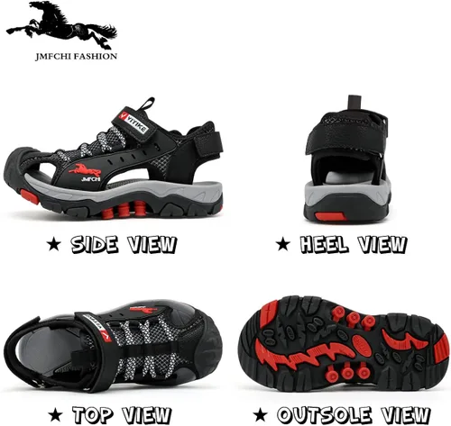 Miniatura 2 de JMFCHI FASHION Sandalias deportivas para niños, sandalias para exteriores, senderismo, atléticas, puntera cerrada, sandalias de playa para niñas