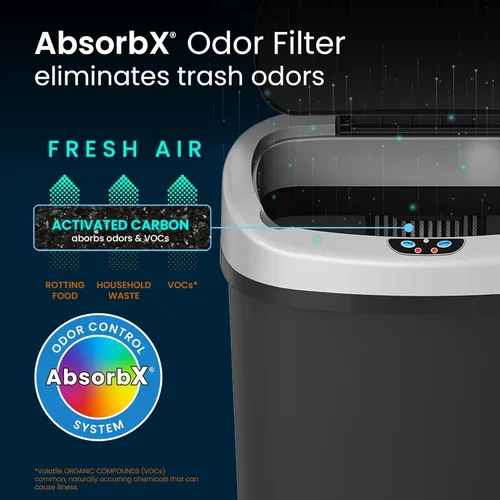 Miniatura 4 de iTouchless Cubo de basura de cocina con sensor de 13 galones con tapa y filtro de olor, cesta de basura automática duradera a prueba de abolladuras