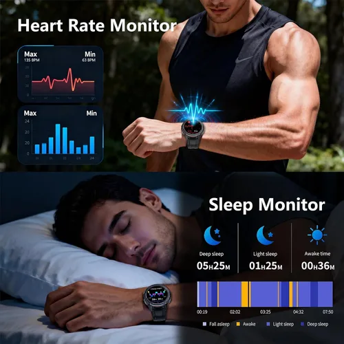 Miniatura 5 de Relojes inteligentes militares con GPS para hombre, grado militar, posicionamiento de 6 satélites, batería de 30 días de 800 mAh, resistente al agua