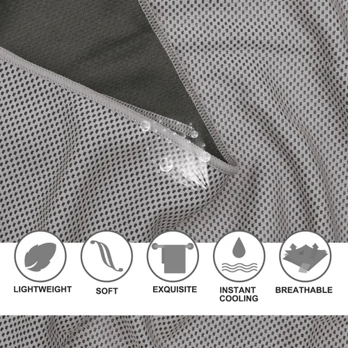 Miniatura 5 de Paquete de 40 toallas de enfriamiento de 40 x 12 pulgadas, toallas frescas a granel de 5.64 oz/m², suaves, transpirables, superabsorbentes, toalla
