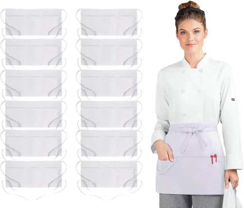 Miniatura 11 de Avalon Kitchen Server Aprons with 3 Pockets – 100% Polyester Waist Apron, 24x12 Inch Half Apron, Waitress Apron for Servers