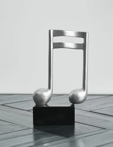 Miniatura 7 de HAUCOZE 3 piezas de decoración de notas musicales regalo musical mesa centro de mesa escultura estatua para sala de piano casa oficina plata 7.5