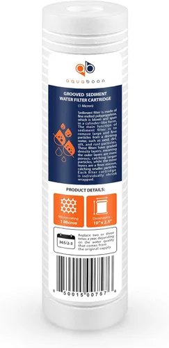 Miniatura 8 de Aquaboon cartucho de filtro de agua de sedimento ranurado, 10 pulgadas x 2.5 pulgadas, para cualquier unidad RO
