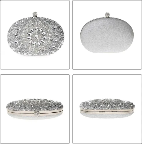 Miniatura 3 de COAIMANEY Bolso de mano con purpurina brillante para mujer, bolso de hombro para boda, fiesta, baile de graduación