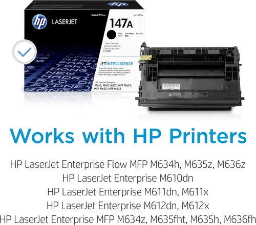 Miniatura 2 de HP Cartucho de tóner negro 147A Funciona con LaserJet Enterprise M610, M611, M612, LaserJet Enterprise MFP M634, M635, M636 W1470A