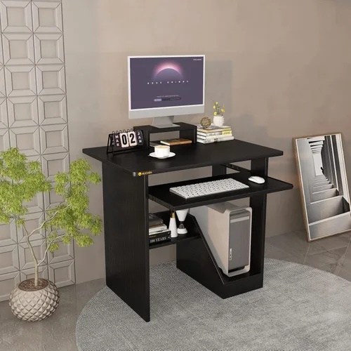 Miniatura 7 de Escritorio pequeño para computadora de 30 pulgadas con soporte para CPU, para oficina en casa, escritorio para computadora portátil con estante
