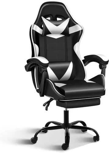 Miniatura 8 de YSSOA Silla de juegos, silla de jugador grande y alta, silla giratoria ajustable estilo carreras, sillas ergonómicas de videojuegos
