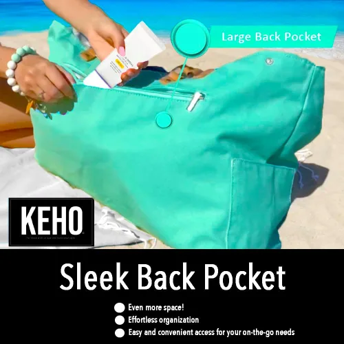 Miniatura 6 de Keho Bolsa de playa impermeable con bolsillos para mujer (resistente a la arena)