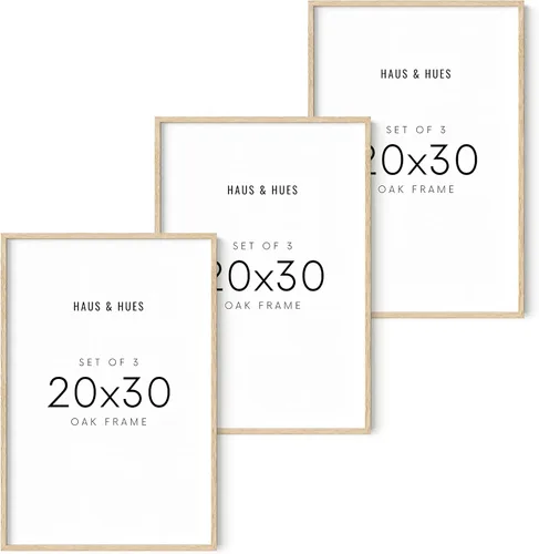 HAUS AND HUES Marcos para cuadros de 20x30 - Juego de 3: Marcos para pósters enmarcados beige Roble Beige