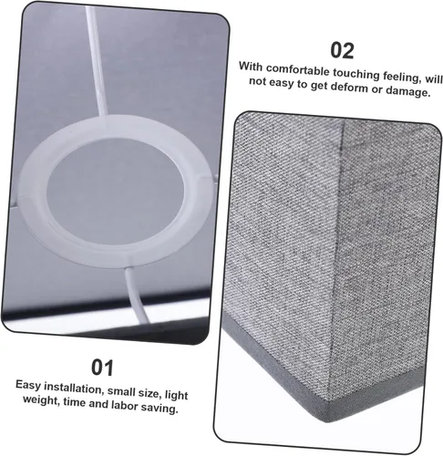 Miniatura 3 de Angoily Cubierta de pantalla de lino para lámpara de mesa y de pie, diseño rectangular extraíble, fácil instalación para decoración e iluminación