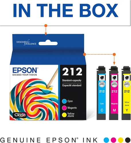 Miniatura 6 de Epson Paquete combinado de cartuchos de color negro y estándar de 212 tintas Claria de alta capacidad (T212XL-BCS) 212 tinta Claria de capacidad