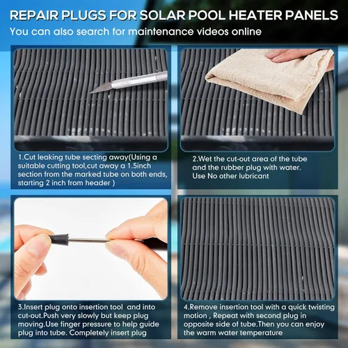 Miniatura 7 de Riakrum Kit de reparación de 60 paneles solares para piscina, kit de reparación de calentadores solares de piscina, para paneles solares de piscina