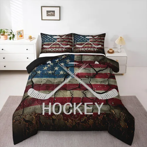 Miniatura 26 de Erosebridal Juego de edredón de bandera estadounidense tamaño individual para niños y adolescentes, juego de ropa de cama de camuflaje, edredón