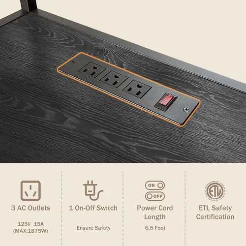 Miniatura 6 de Soporte para Mini Refrigerador con Almacenamiento, Microondas y Soporte para Mini Refrigerador con Toma de Corriente, Barra de Café, Panadero