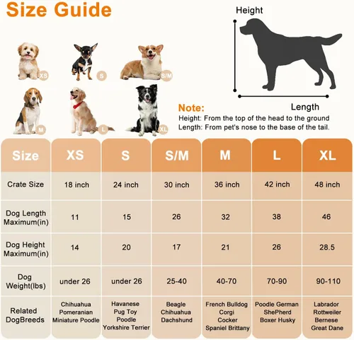 Miniatura 6 de FDW Jaula grande para perros de 42 pulgadas, jaula plegable de metal con bandeja a prueba de fugas, diseño plegable