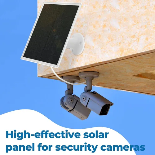 Miniatura 8 de Kanayu Paquete de 4 paneles solares para cargador de cámara de seguridad compatible con cámara de batería recargable 5 V 6 W, panel solar USB