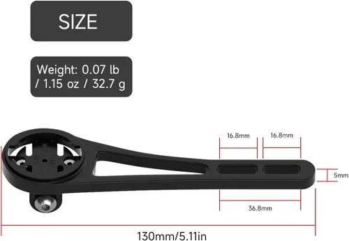 Miniatura 3 de Soporte para computadora de ciclismo de aleación de aluminio delantero para Garmin Road Bike Manillares integrados, compatible con Garmin