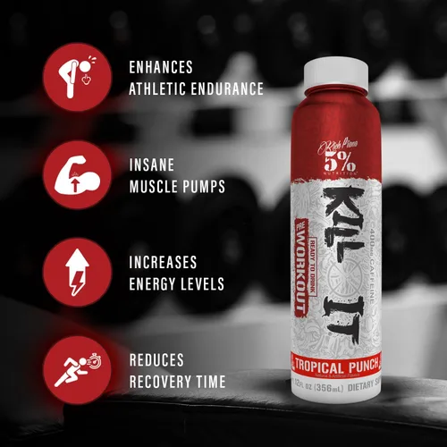 Miniatura 4 de 5% Nutrition Kill It - Bebida energética de cafeína lista para beber de alta rigidez, 400 mg de cafeína, bomba extrema, resistencia, enfoque e