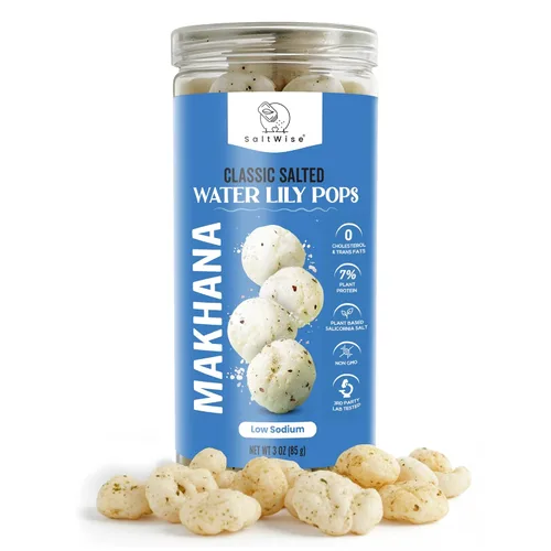 Miniatura 13 de SaltWise Water Lily Pops (Makhana/Fox Nuts) - Aceite de oliva tostado Bajo en sodio Sin gluten, vegano, sin OMG a base de plantas (cebolla crema)