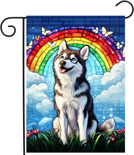 Miniatura 17 de Bandera floral de jardín Golden Retriever para jardín, banderas de bienvenida para exteriores de 12 x 18 pulgadas, bandera de perro de flores