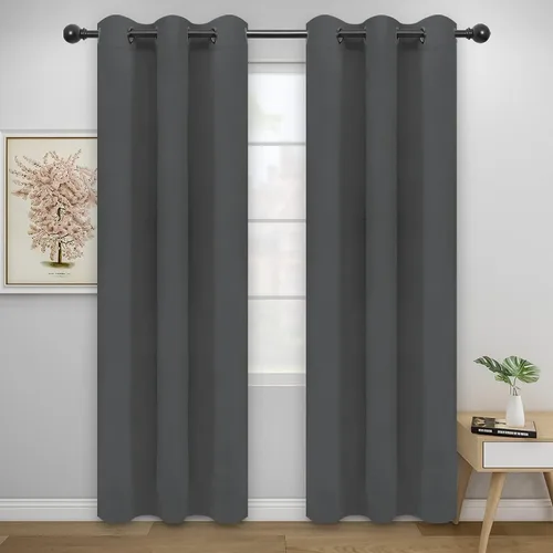 Miniatura 173 de Easy-Going - Cortinas opacas para dormitorio, aislamiento térmico sólido con ojales, cortinas de ventana para reducción de ruido, cortinas